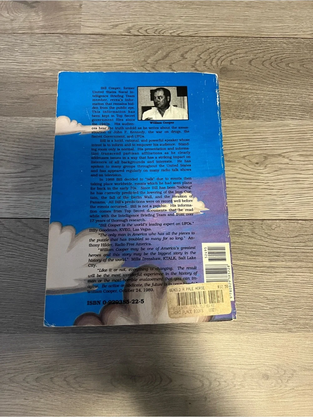 Behold A Pale Horse Book Paperback by William Cooper 1991 500 Page w/ Fold Out